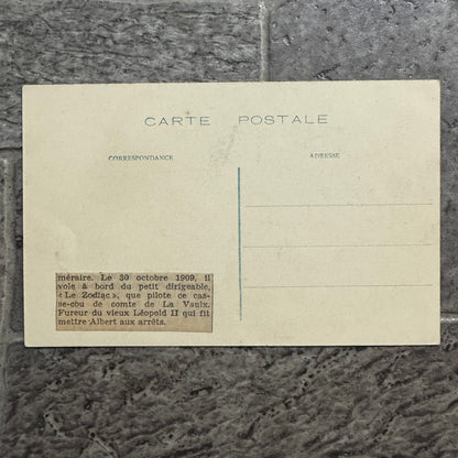 Vintage Zeppelin Airship Dirigible Postcard Post Card French 1909 Le Zodiac