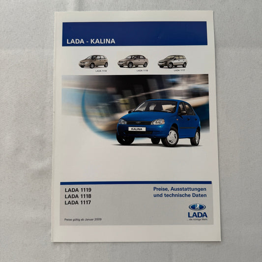 2009 Lada Kalina Car Sales Brochure Catalog GERMAN TEXT Lada 1119 1118 1117