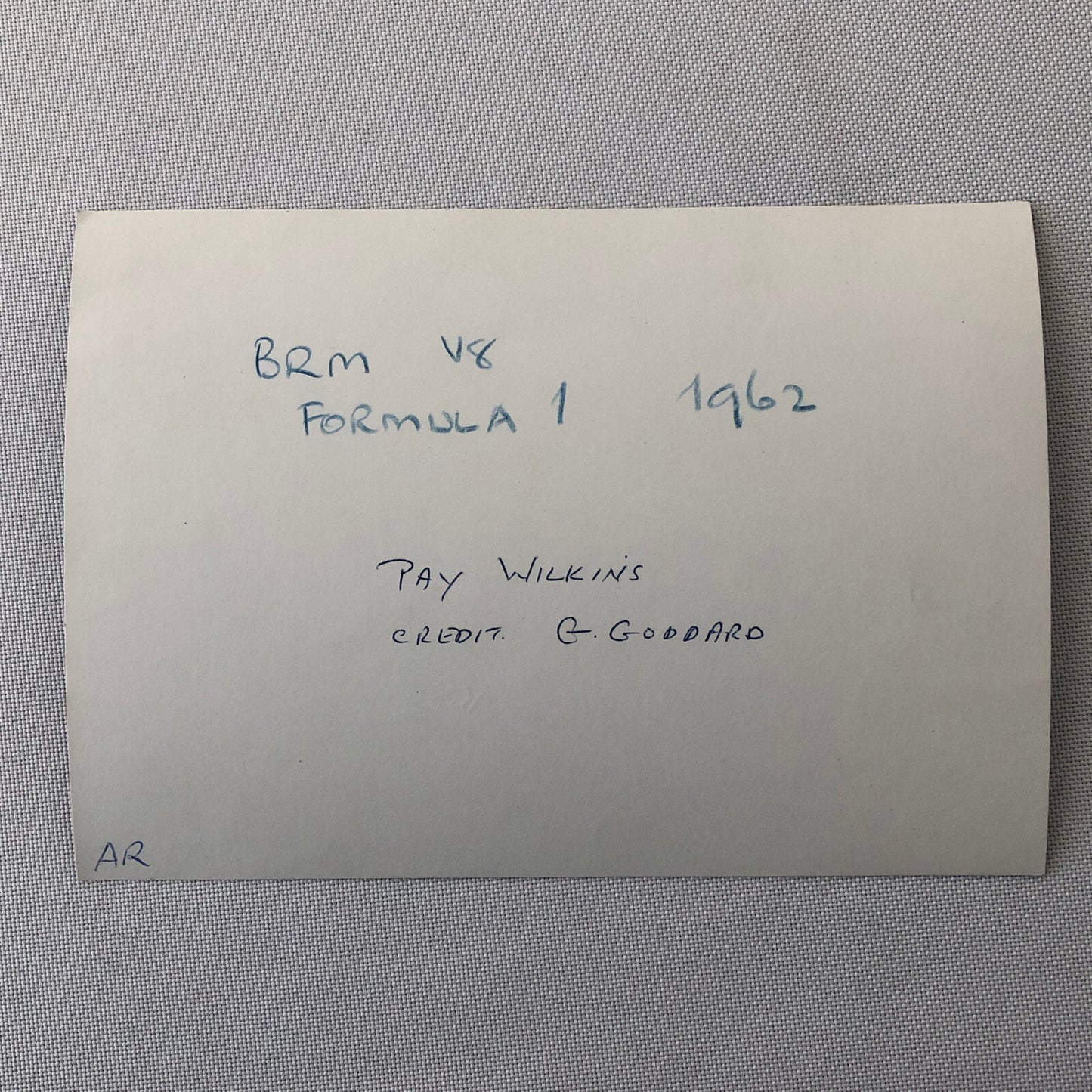 Vintage Racing Photo Photograph BRM Racing V8 Car Engine 1962