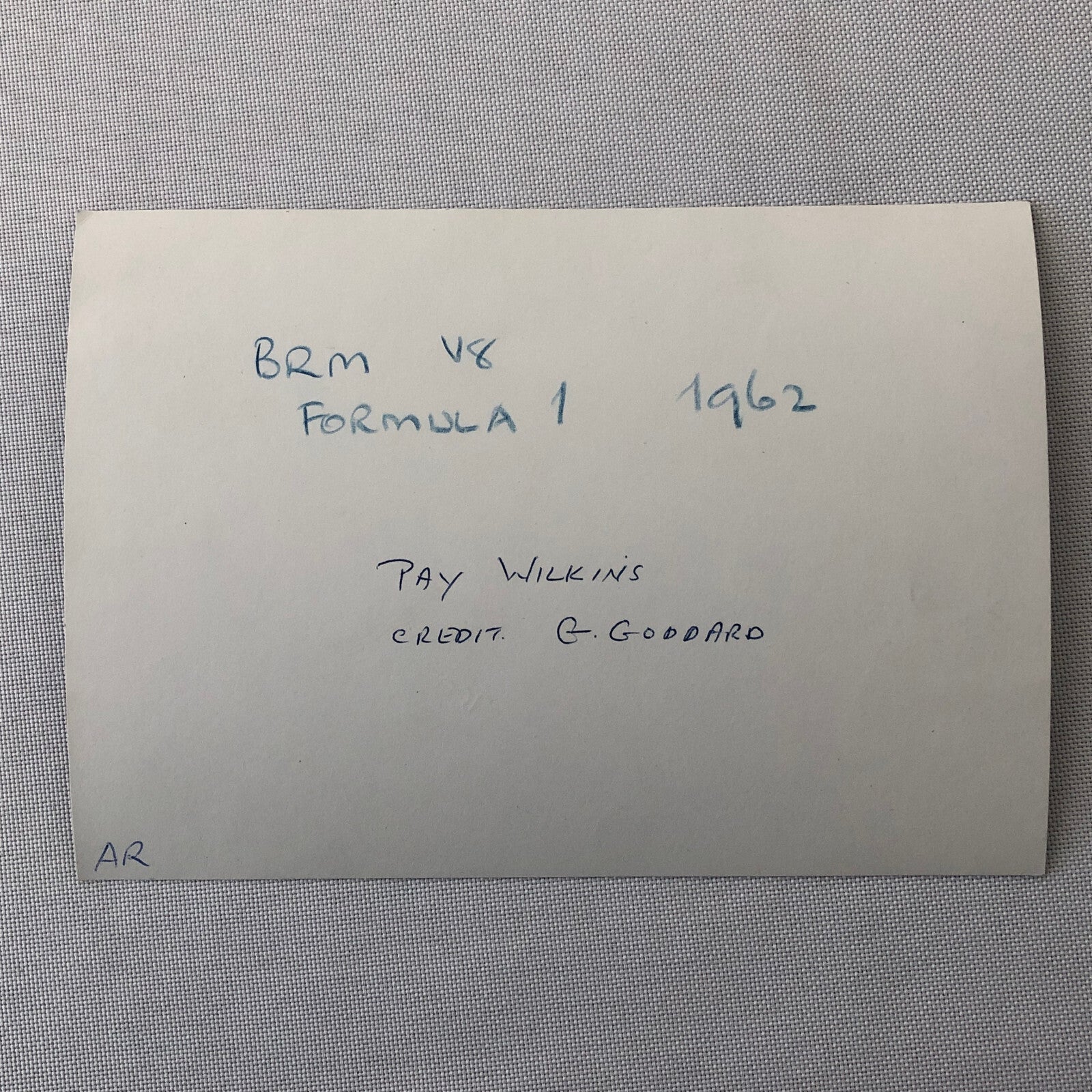 Vintage Racing Photo Photograph BRM Racing V8 Car Engine 1962