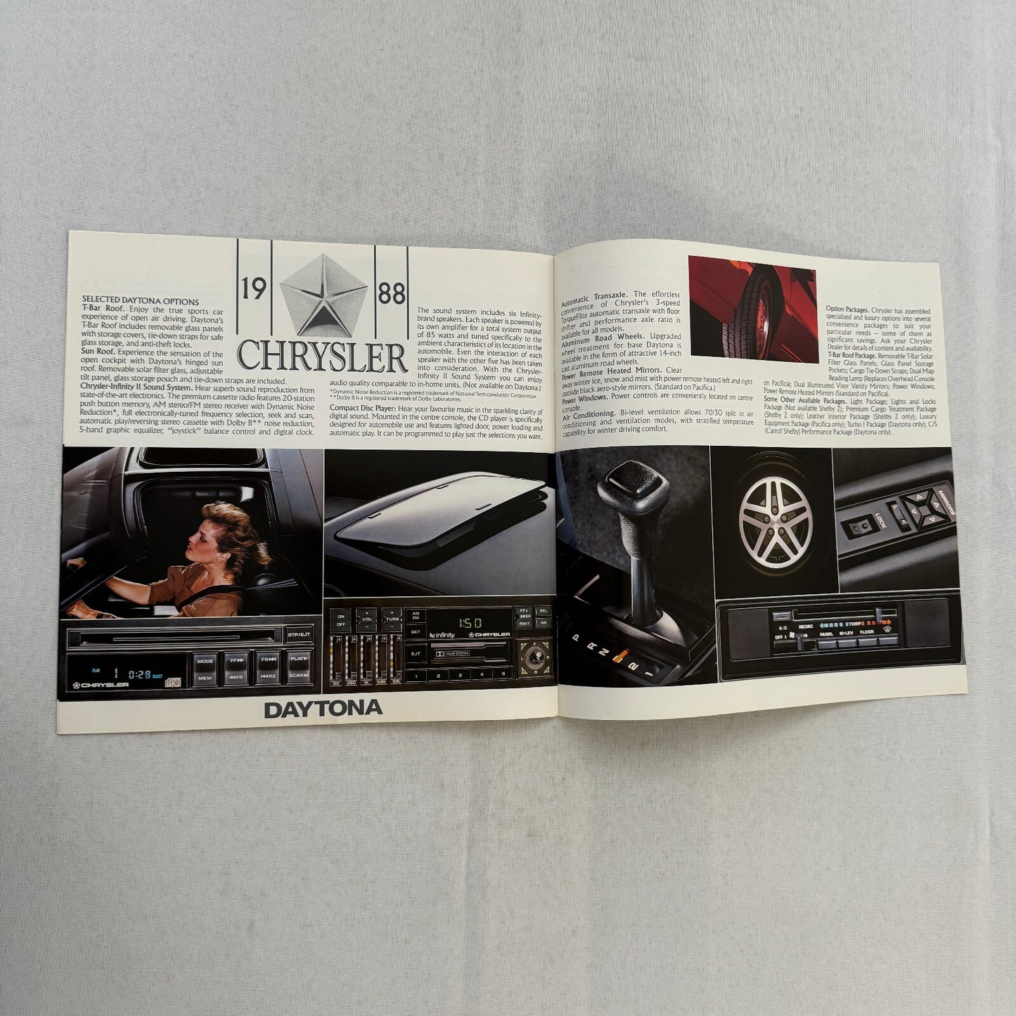 1988 Chrysler Daytona Car Sales Brochure Catalog Advertising Daytona Shelby Z