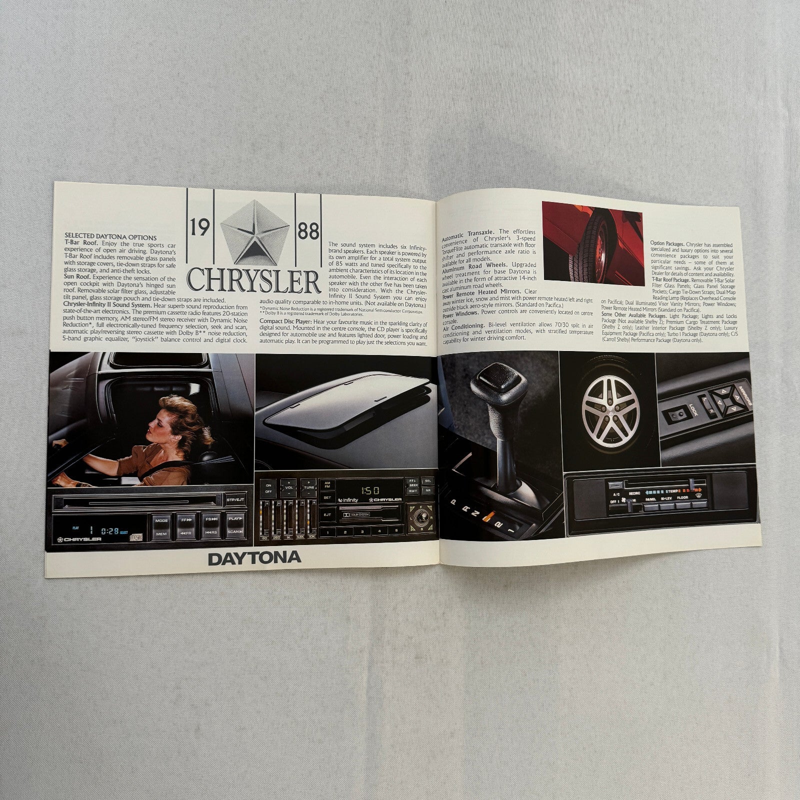 1988 Chrysler Daytona Car Sales Brochure Catalog Advertising Daytona Shelby Z