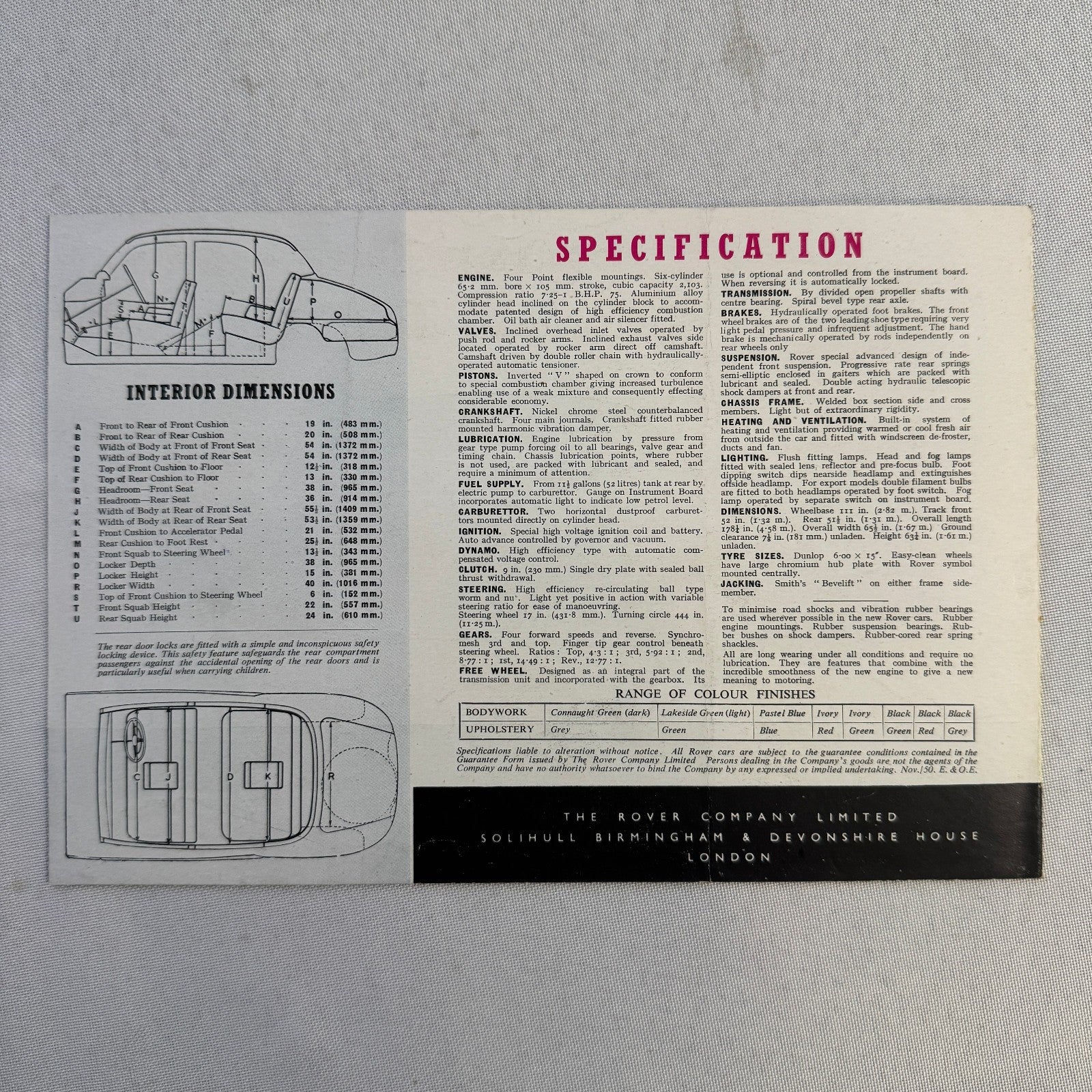 Rover Seventy Five Rover 75 Car Sales Brochure Catalog Vintage Advertising