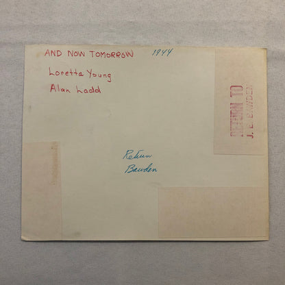 And Now Tomorrow Movie Film Photo Photograph Loretta Young Alan Ladd Vintage
