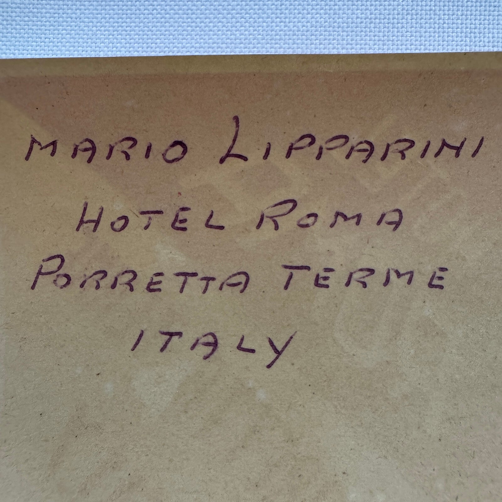 Vintage Travel Luggage Label Hotel Roma Porretta Terme Italy Italian