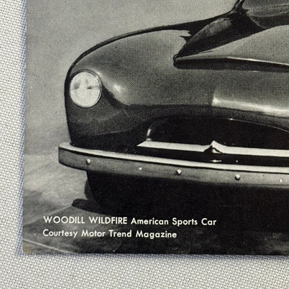 Vintage Woodill Wildfire Sports Car Automobile Arcade Card