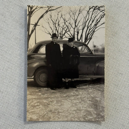 Vintage Photo Photograph Print Man and Woman with Car Automobile