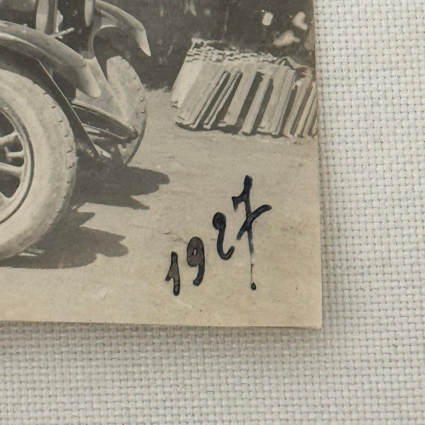 Vintage Photo Photograph Print Antique Car Man Dog 1927