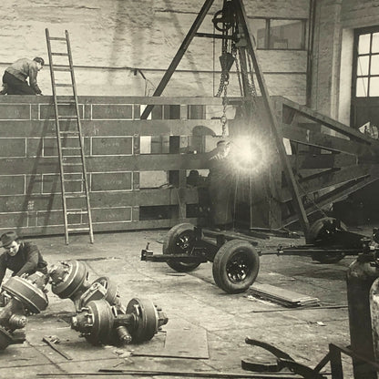 Vintage Photograph of a Factory with Workers Denmark Ergo Trailer Industrial