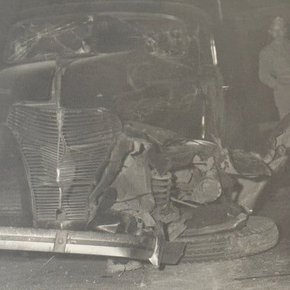 Vintage Photograph Car Crash Wreck Accident Disaster Print