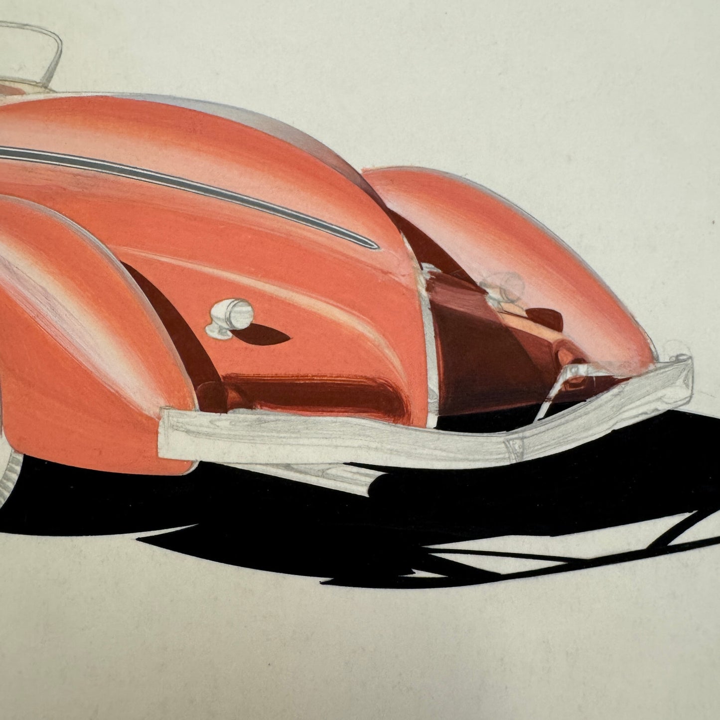 Auburn Boattail Speedster Car Automobile Illustration Art Drawing Hand Drawn
