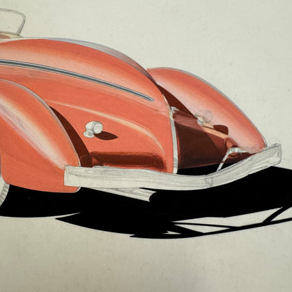 Auburn Boattail Speedster Car Automobile Illustration Art Drawing Hand Drawn