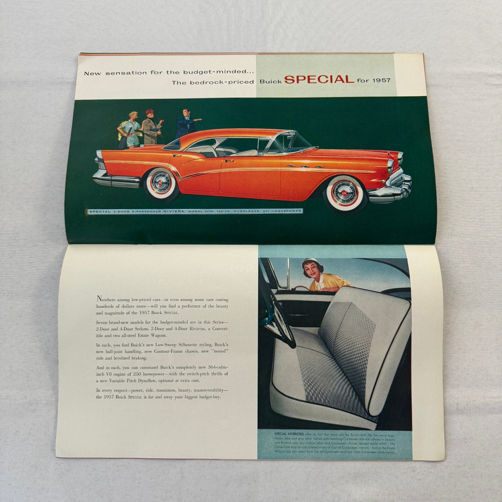 1957 Buick Car Sales Brochure Catalog Roadmaster Super Century Caballero Special
