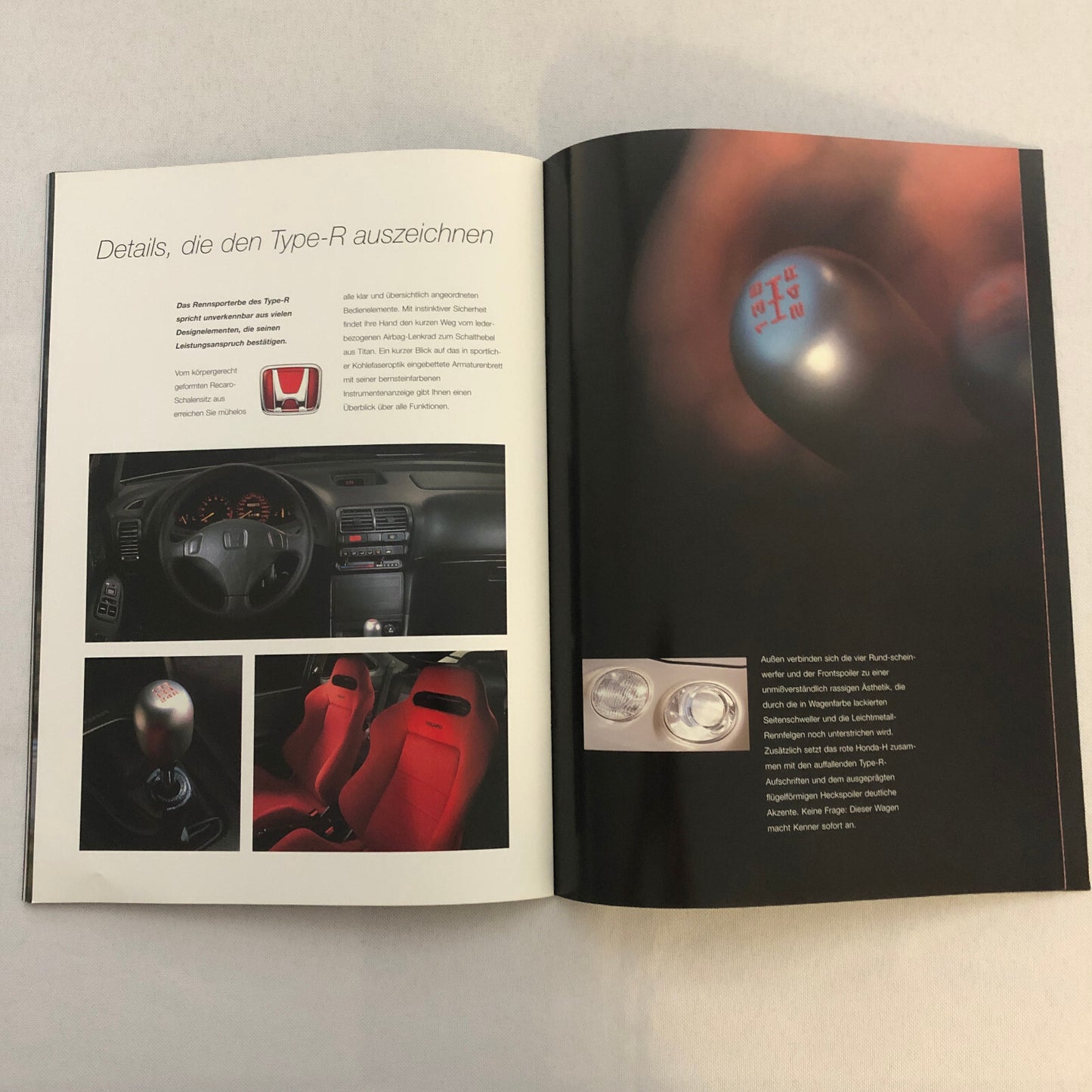 Honda Integra Type R Car Sales Brochure GERMAN Text European Market