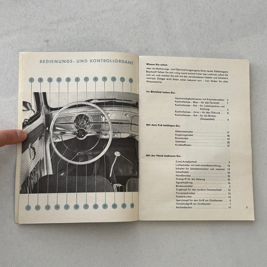 1960 Volkswagen Beetle Owners Manual Instruction Book Convertible Coupe GERMAN