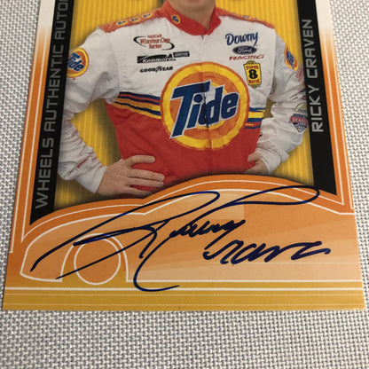 2002 Wheels Authentic Autograph Ricky Craven Signed Signature Auto Card NASCAR
