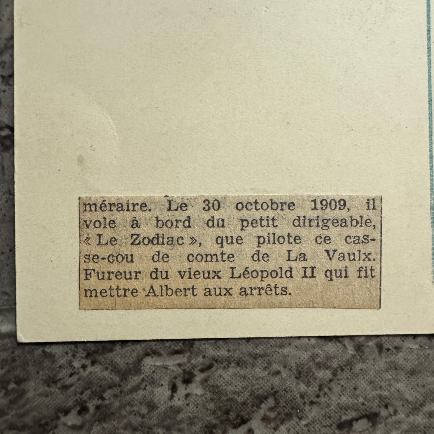 Vintage Zeppelin Airship Dirigible Postcard Post Card French 1909 Le Zodiac