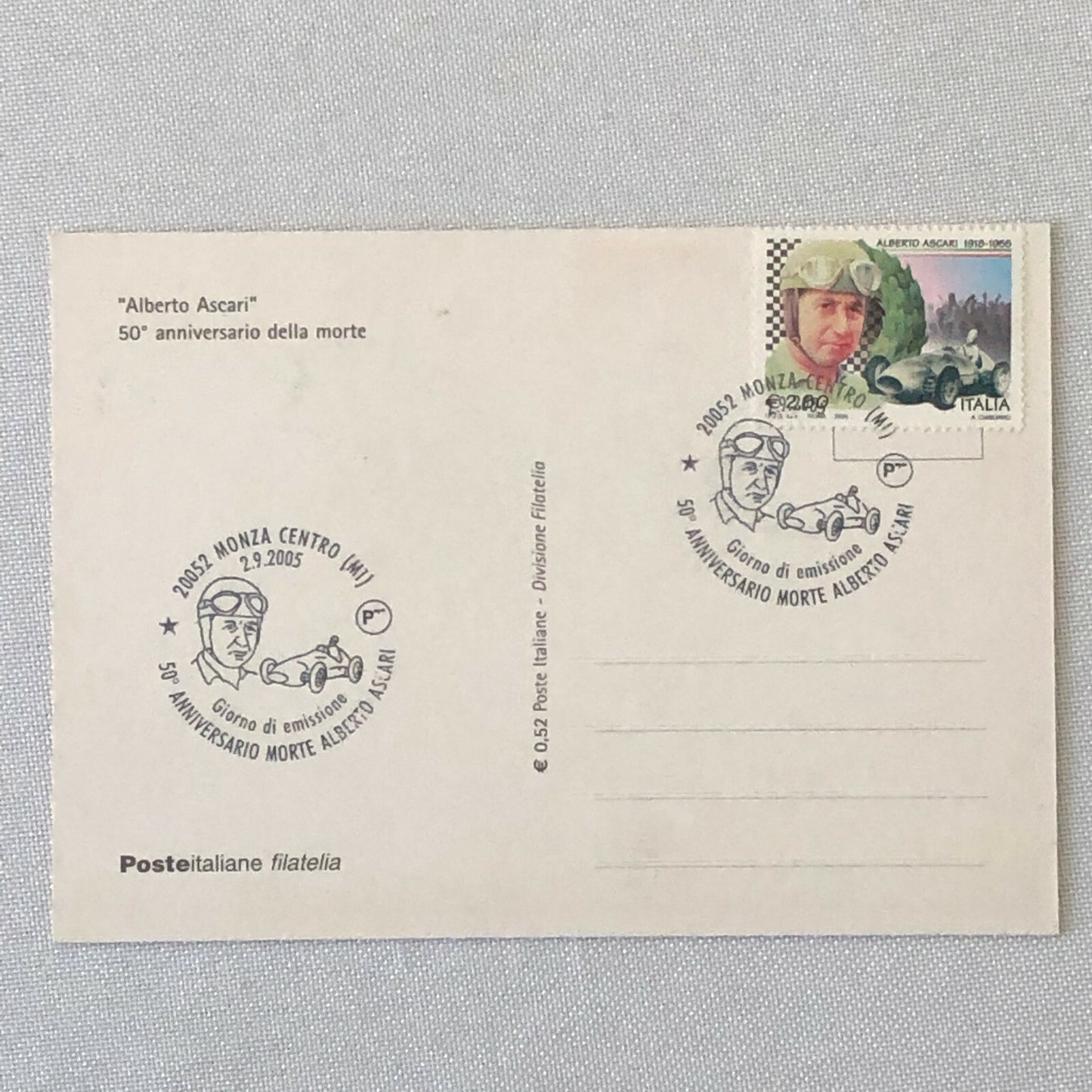 2005 Alberto Ascari Racing Postcard with Stamp Post Card 