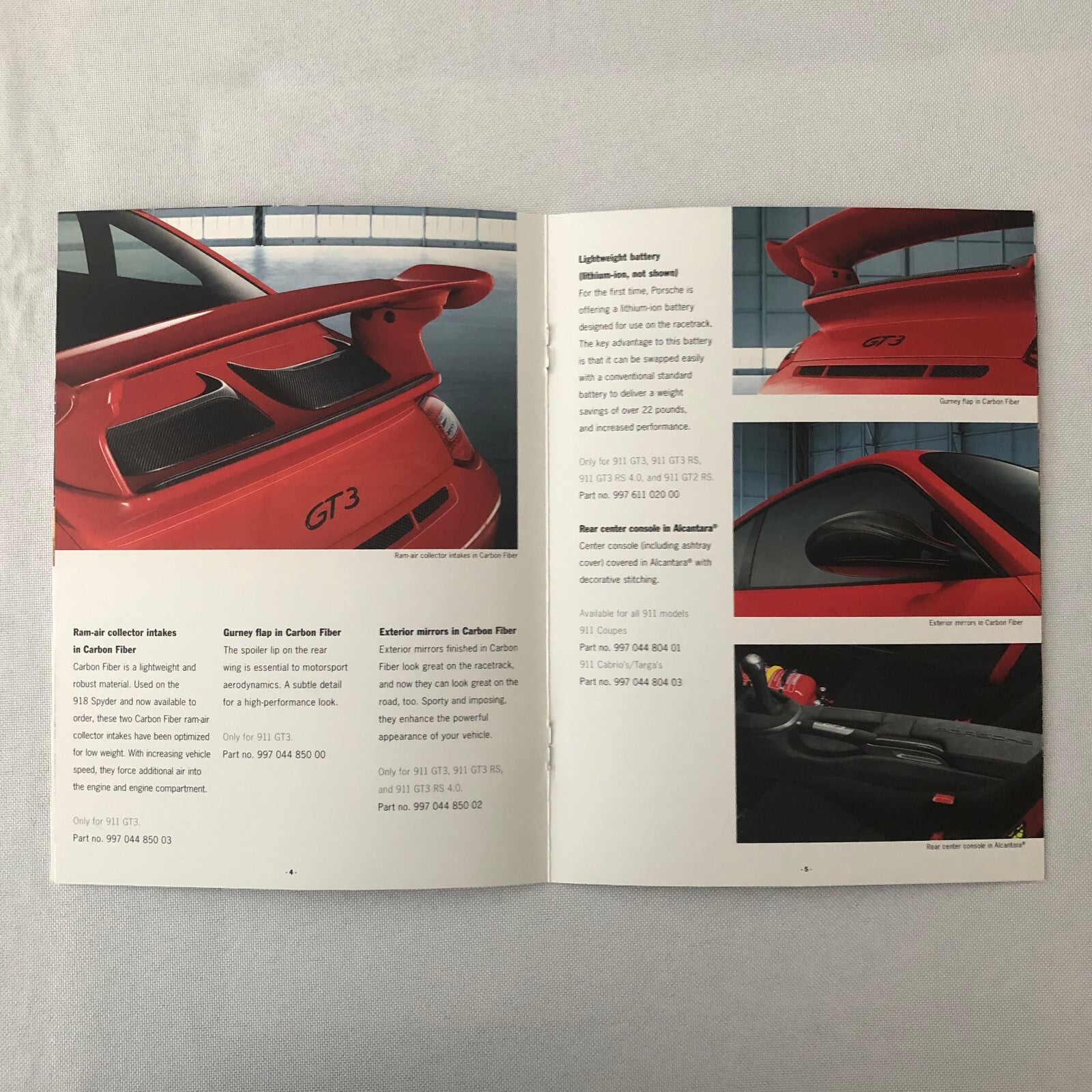 Porsche 911 GT2 GT3 Motorsport Accessories Sales Brochure Catalog 2011 2012