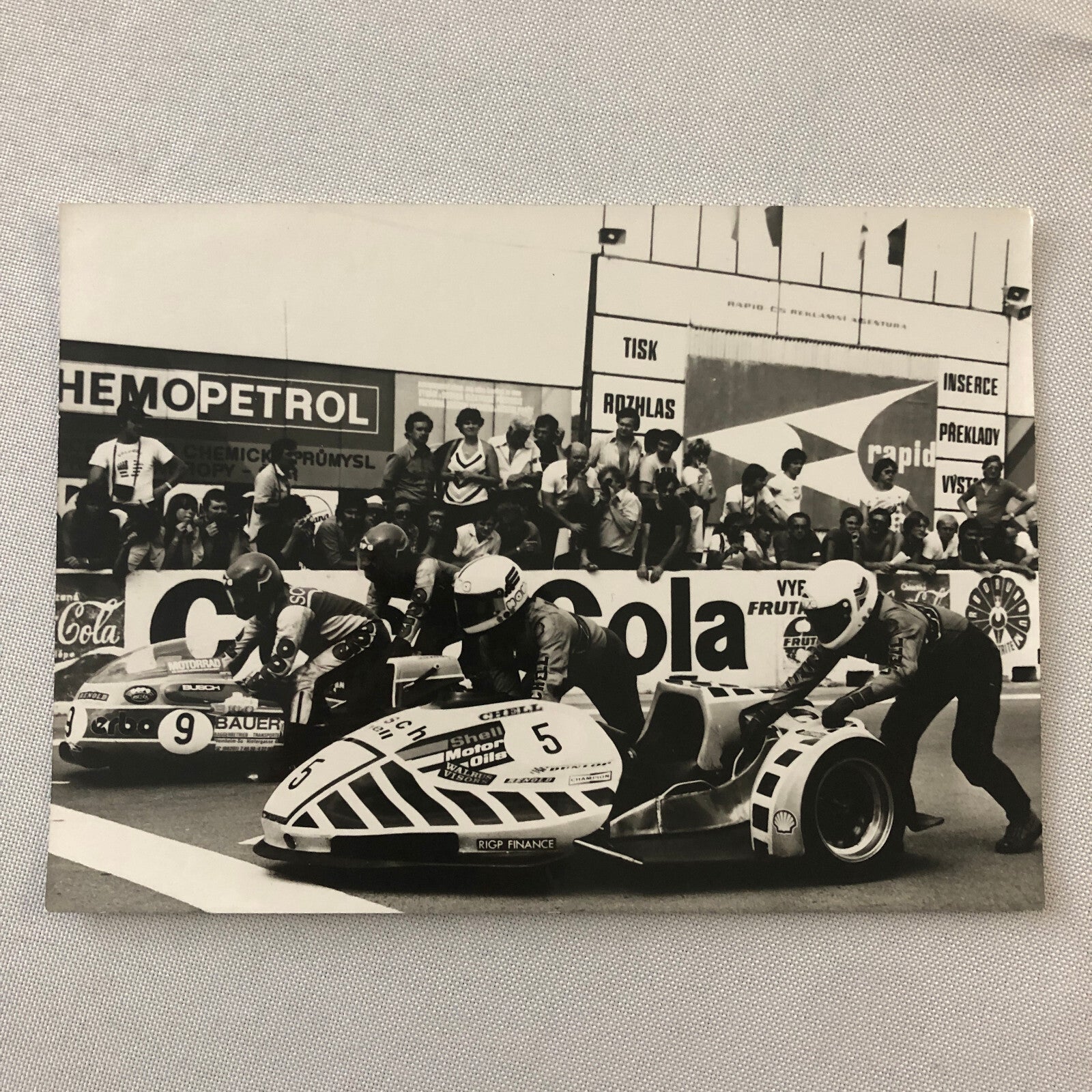 Vintage Motorcycle Racing Photo Photograph Print Germany Sidecar Side Car