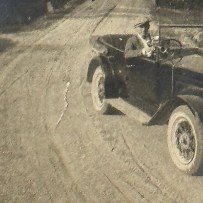 Vintage Photograph Photo Man in Antique Automobile Early Car