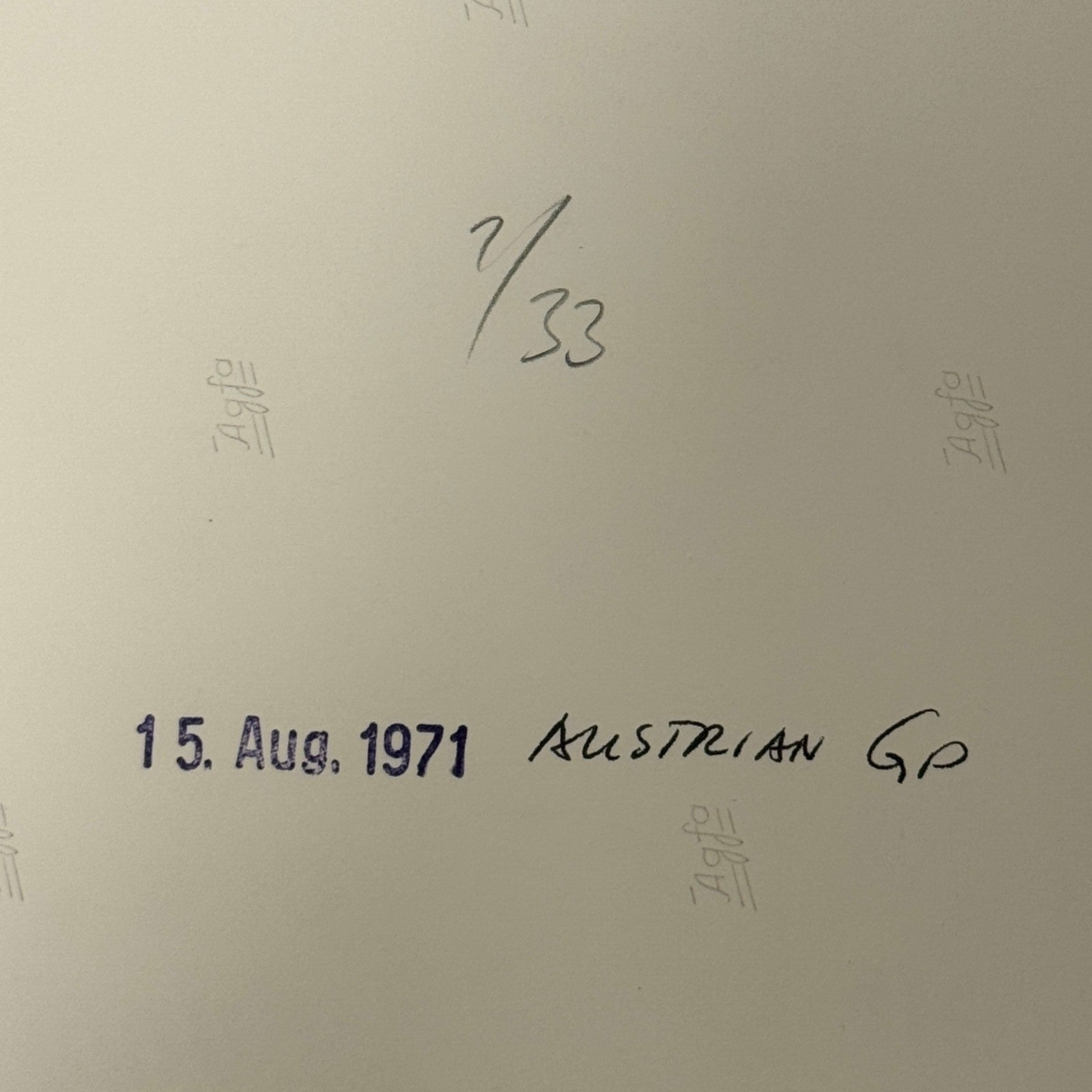 Vintage Racing Photo 1971 Austrian Grand Prix Driver Jackie Stewart Motorsport