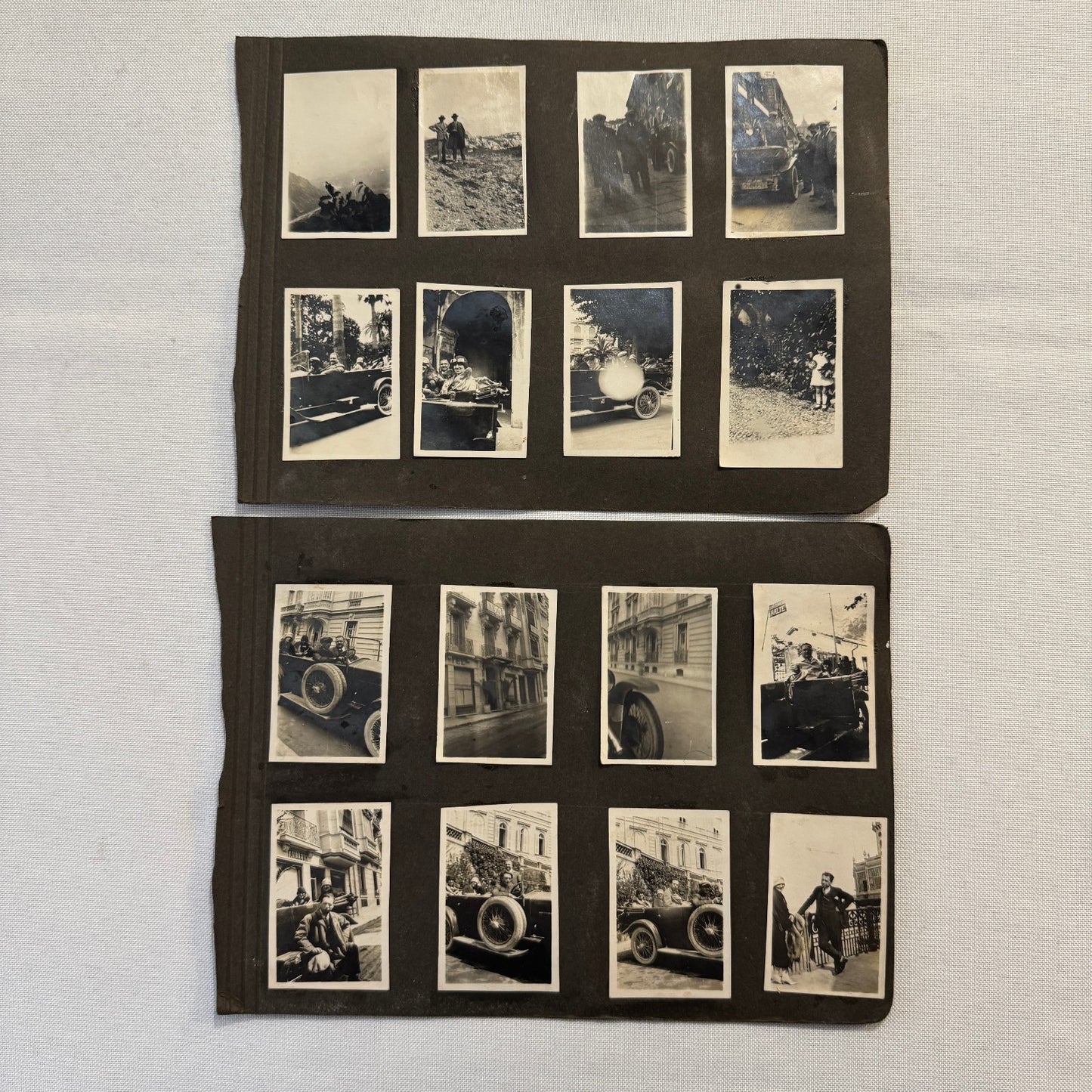 Vintage Photo Album Pages Car Automobile People Horse Cow Animals European