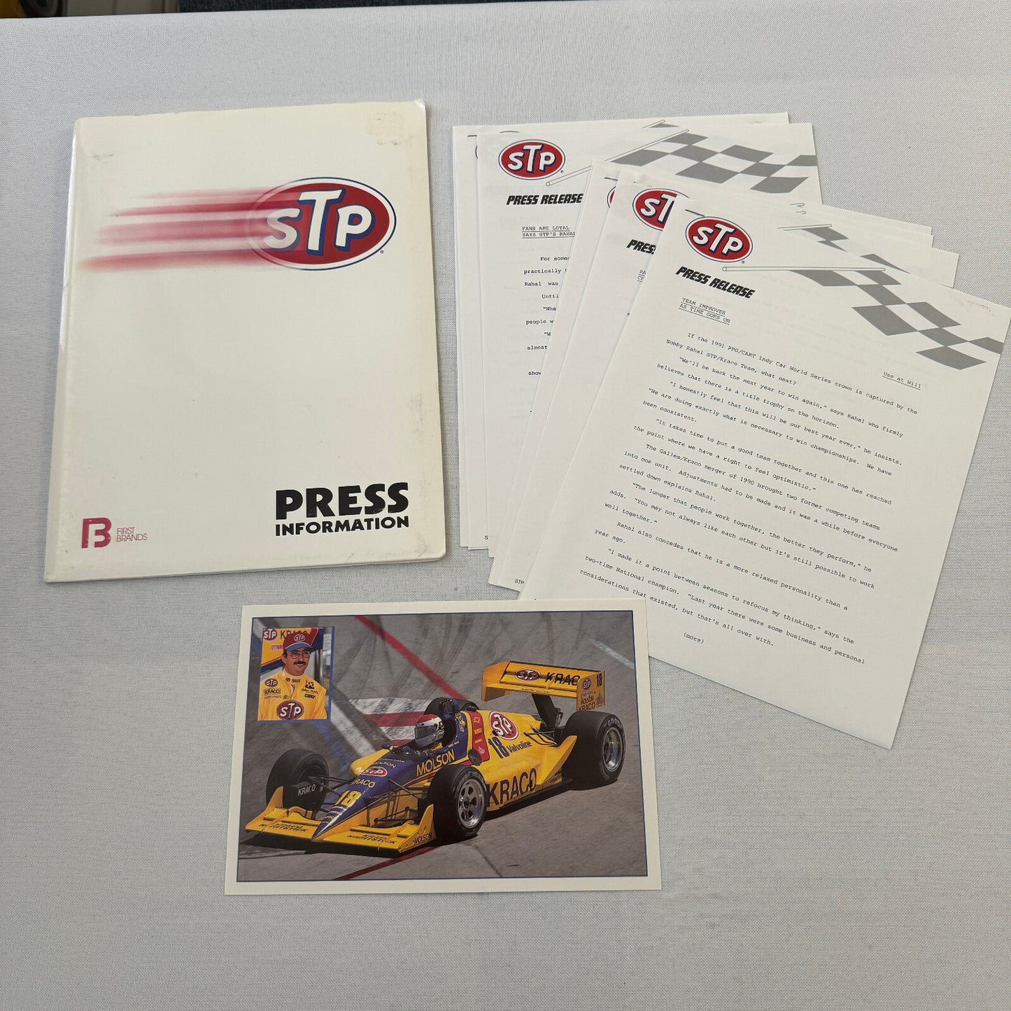 STP Racing Bobby Rahal Kraco Chevy Chevrolet CART PPG Racing Press Kit Brochure