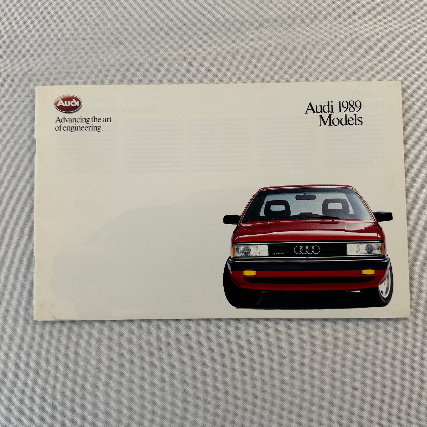 1989 Audi Car Sales Brochure Catalog 90 Quattro 100 Avant 200 Turbo Quattro +