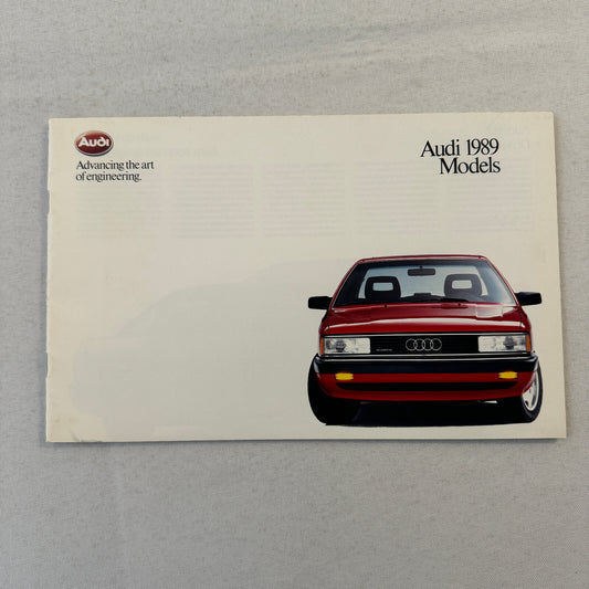 1989 Audi Car Sales Brochure Catalog 90 Quattro 100 Avant 200 Turbo Quattro +