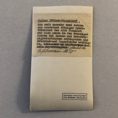 Vintage Racing Photo Photograph ADAC President on Radio ?