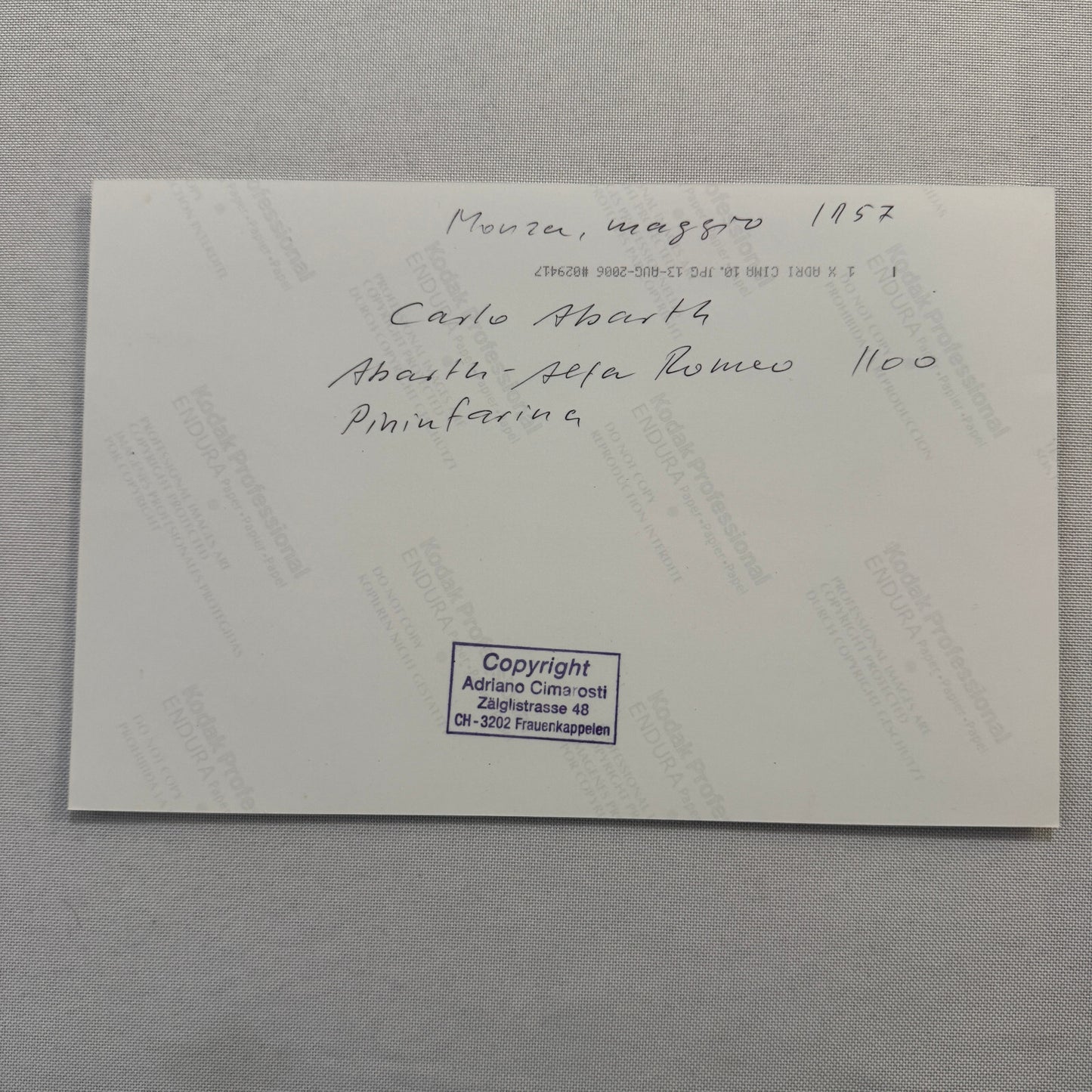 Abarth Alfa Romeo 1100 Pininfarina with Carlo Abarth 1957 Photo Photograph Print