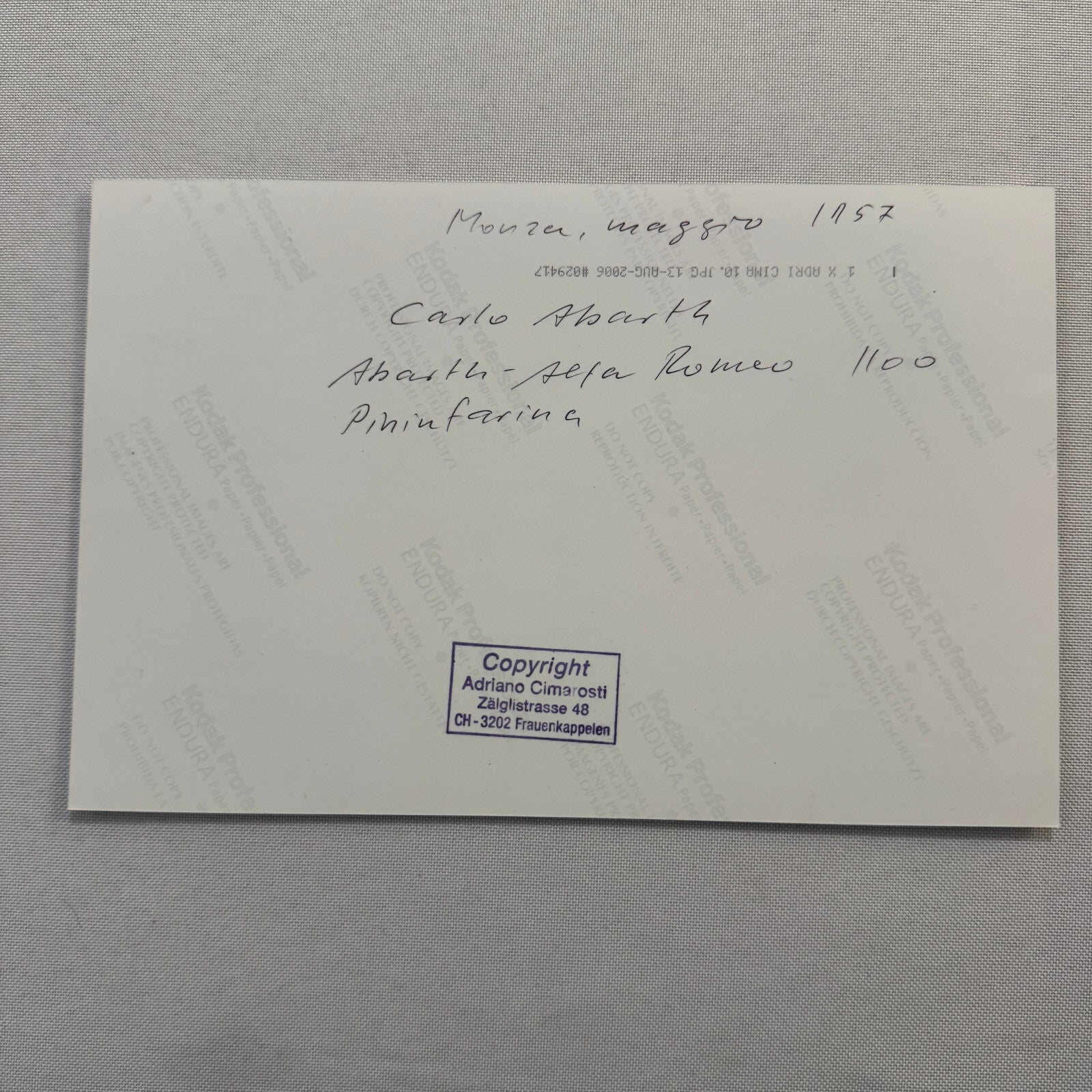 Abarth Alfa Romeo 1100 Pininfarina with Carlo Abarth 1957 Photo Photograph Print