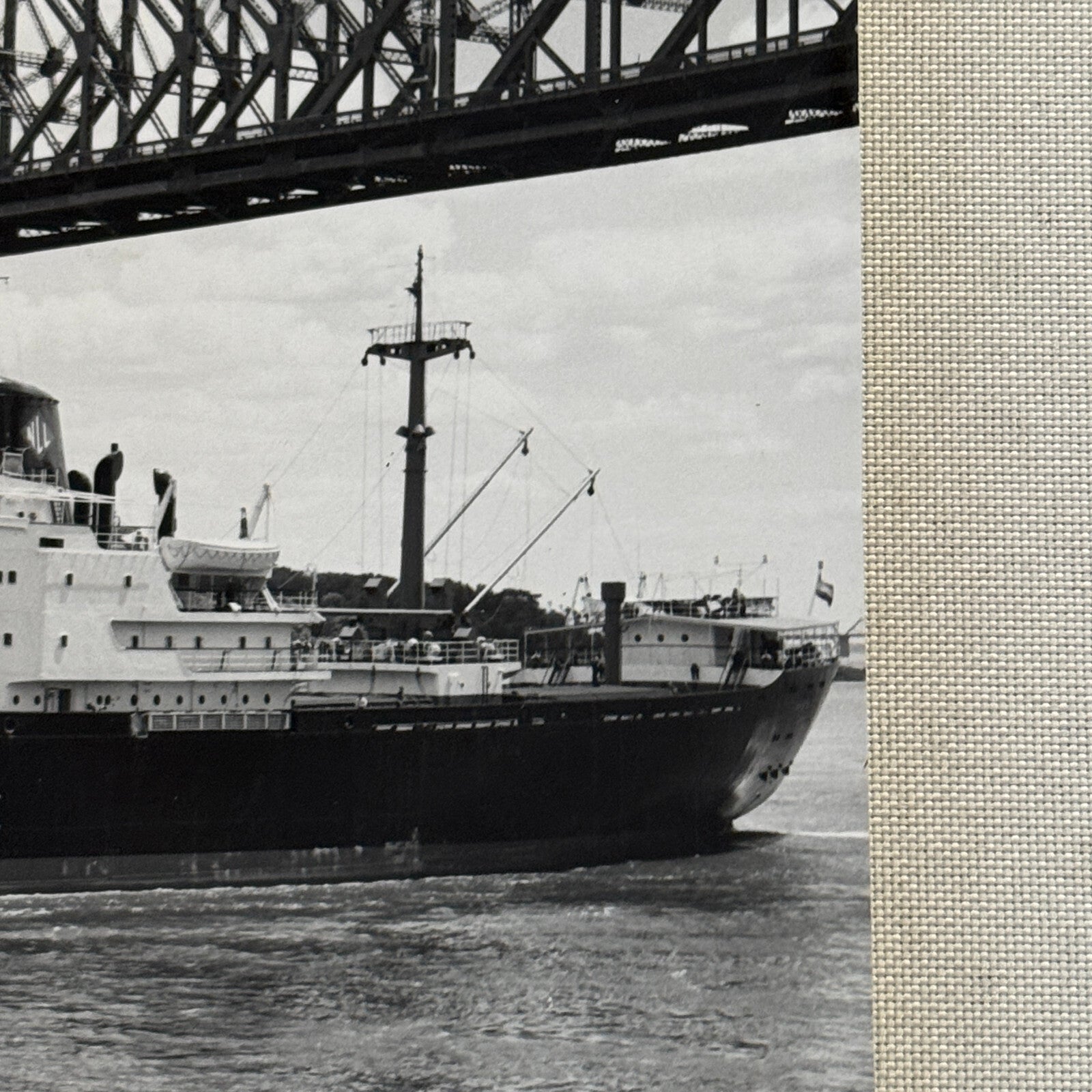 Vintage Boat Ship Photo Photograph Print MV Amstelhoek NLL NedLloyd Line 1960
