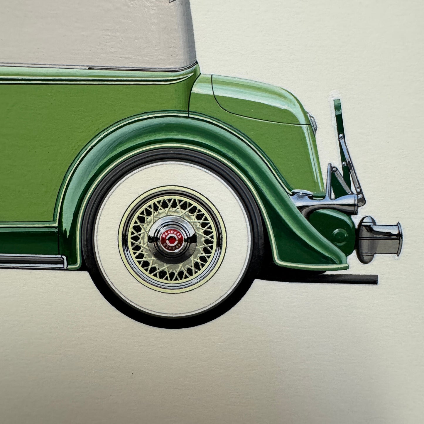 1934 Packard 12 Convertible Victoria Car Illustration Art Drawing Hand Drawn