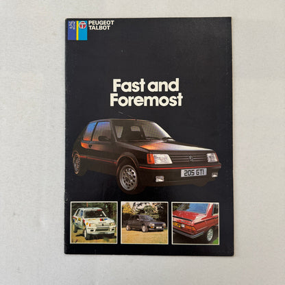 1985 Peugeot Talbot Car Sales Brochure Catalog 205 GTI 305 Rapier Minx Van