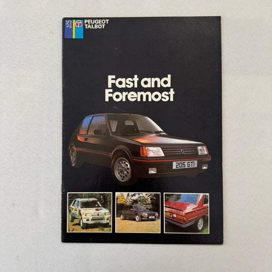 1985 Peugeot Talbot Car Sales Brochure Catalog 205 GTI 305 Rapier Minx Van