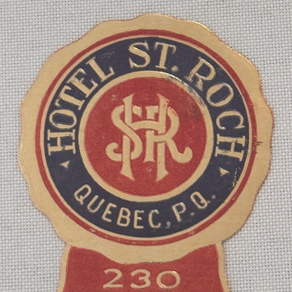 Vintage Hotel Travel Label Hotel St Roch Quebec Canada Canadian