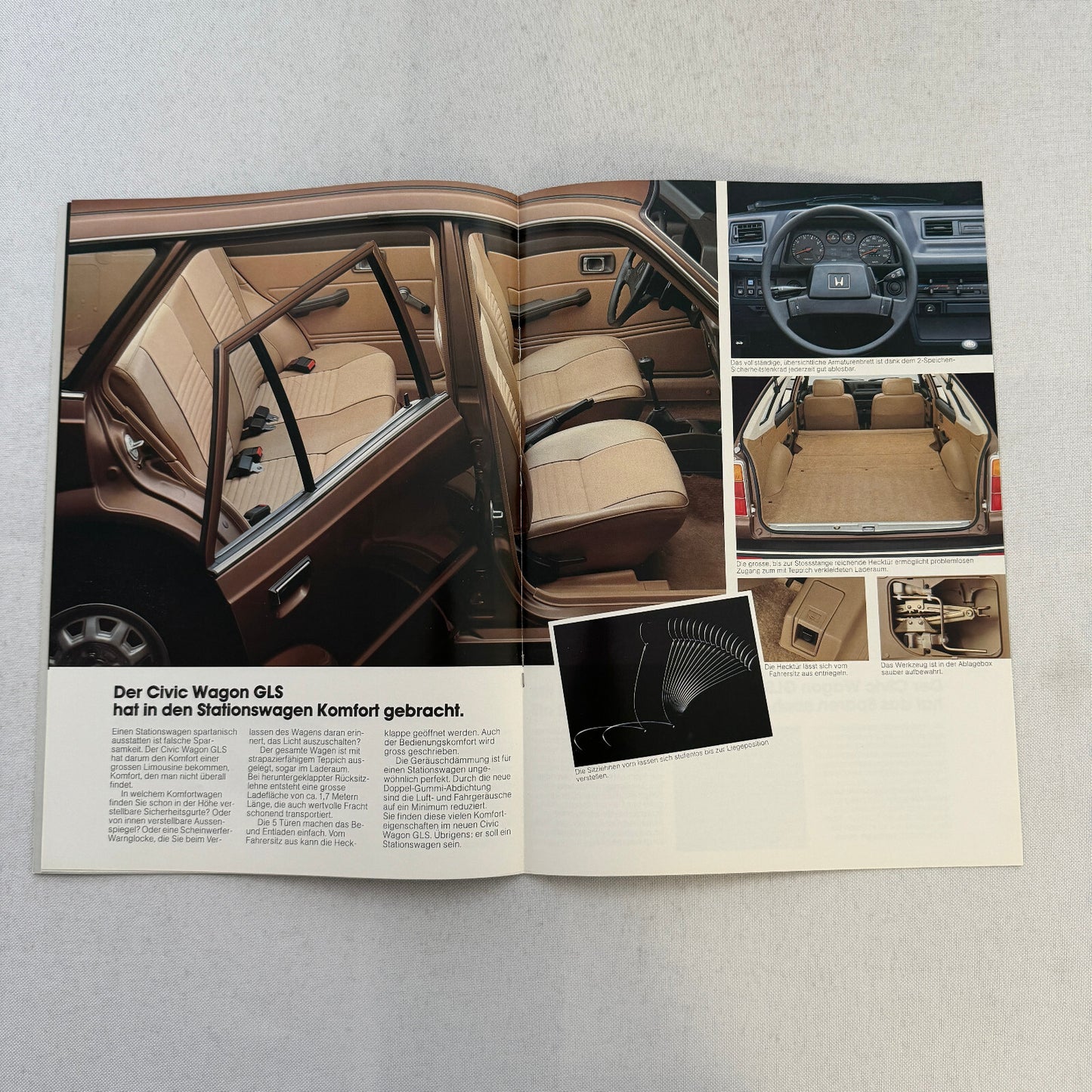 Honda Civic Station Wagon Sales Brochure Catalog Vintage German Text European