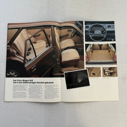 Honda Civic Station Wagon Sales Brochure Catalog Vintage German Text European