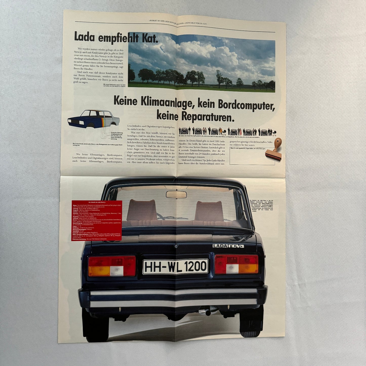 Lada Nova Car Sales Brochure Catalog Poster GERMAN Text