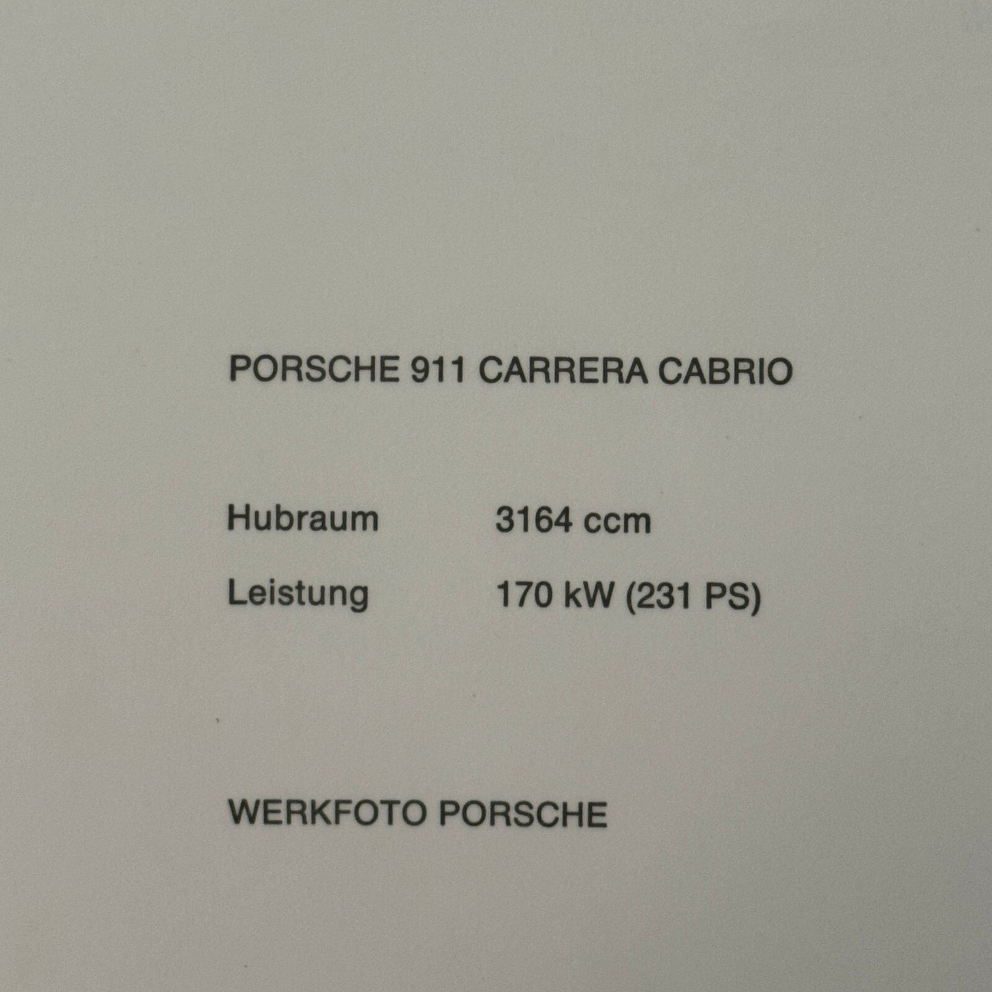 Porsche 911 Carrera Cabriolet Convertible Car Factory Press Photo Photograph