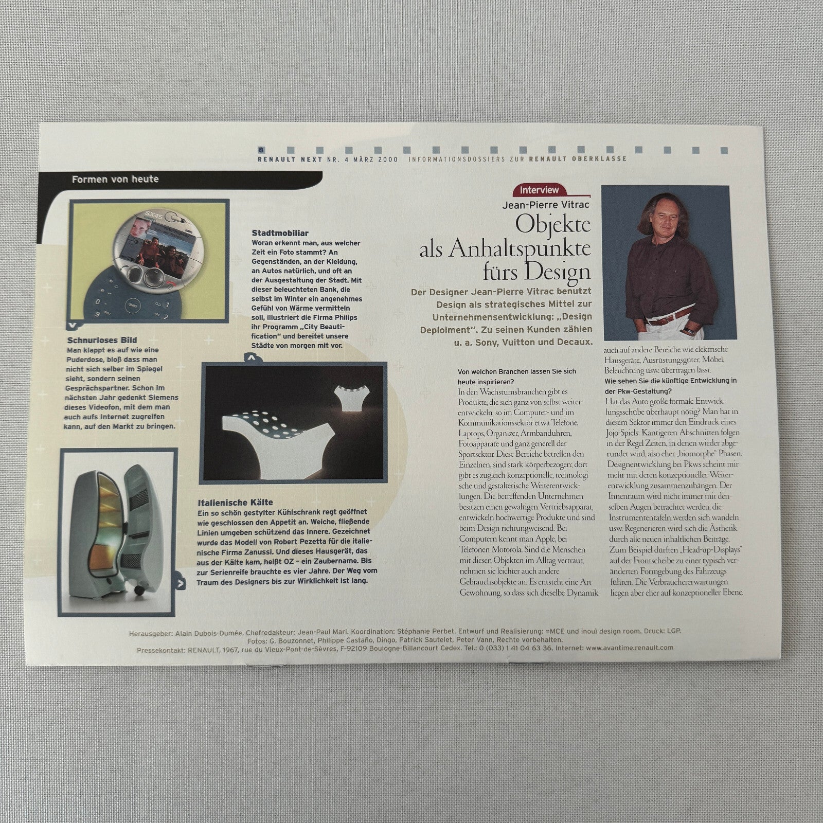 2000 Renault Next Factory Brochure Magazine German Text Concept Cars Thema