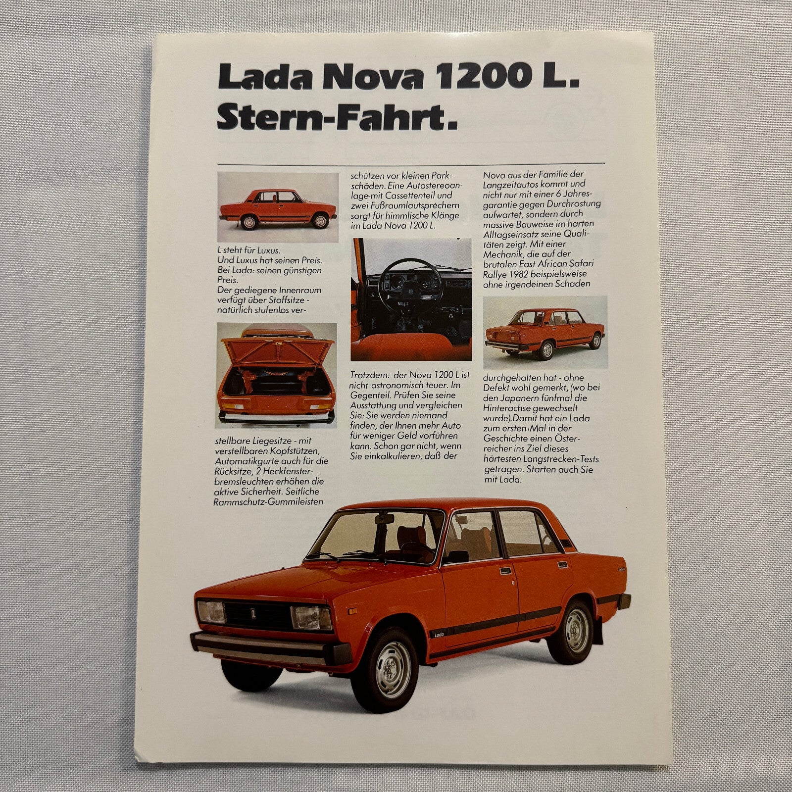 Lada Nova 1200 L Car Sales Brochure Catalog Advertising German Text European