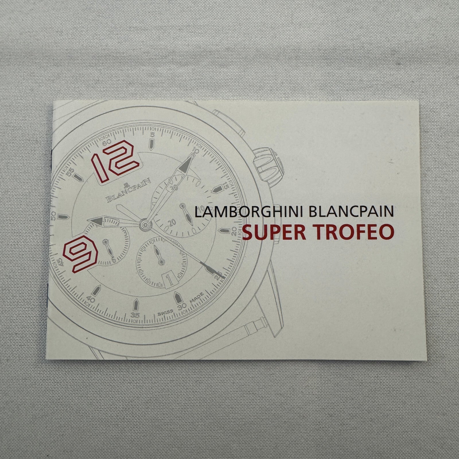 Lamborghini Blancpain Watch Super Trofeo Supercar Sales Brochure Catalog