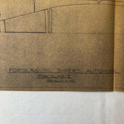 1933 Coachbuilder Car Design Blueprint Rendering Blue Print Coupe Body Style 