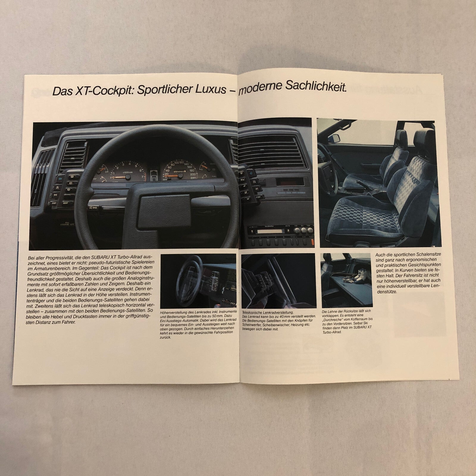 Subaru XT Turbo Car Sales Brochure Catalog Advertising German Text
