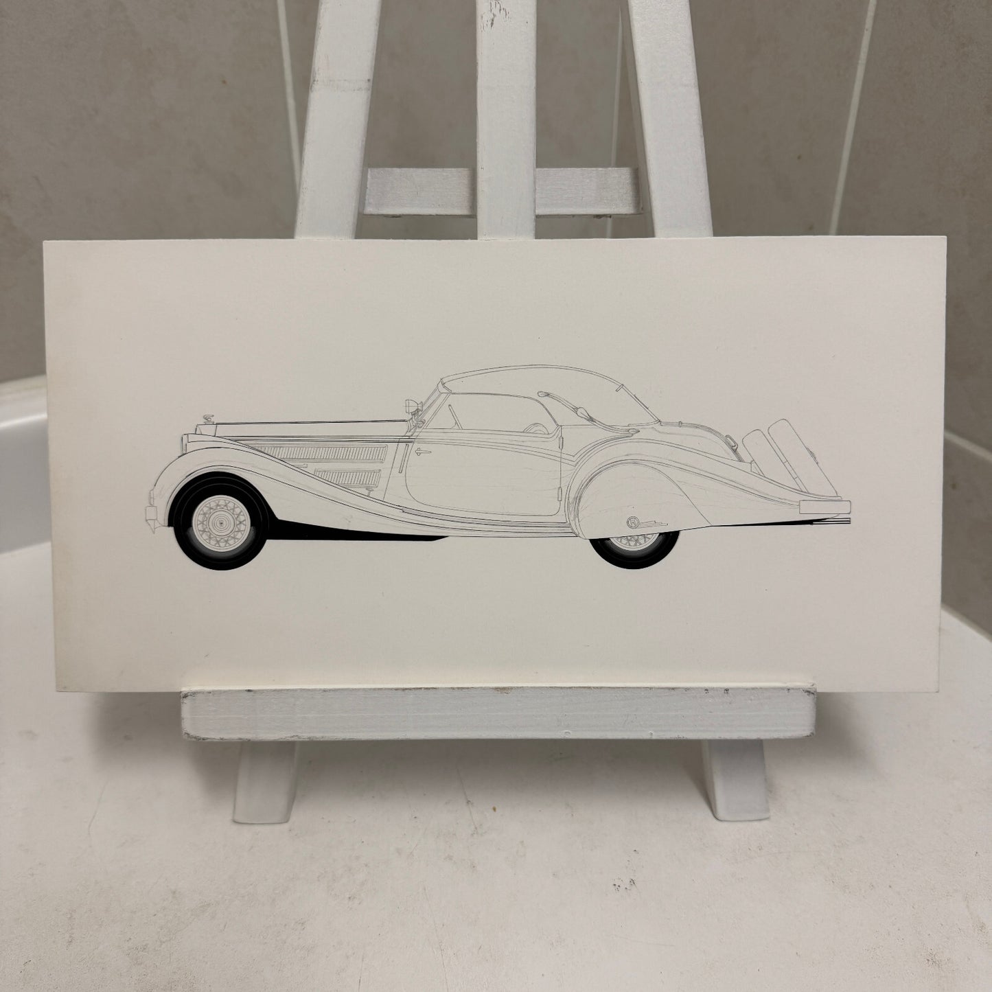 Vintage Horch 853 Car Illustration Art Drawing Hand Drawn Robert Preis