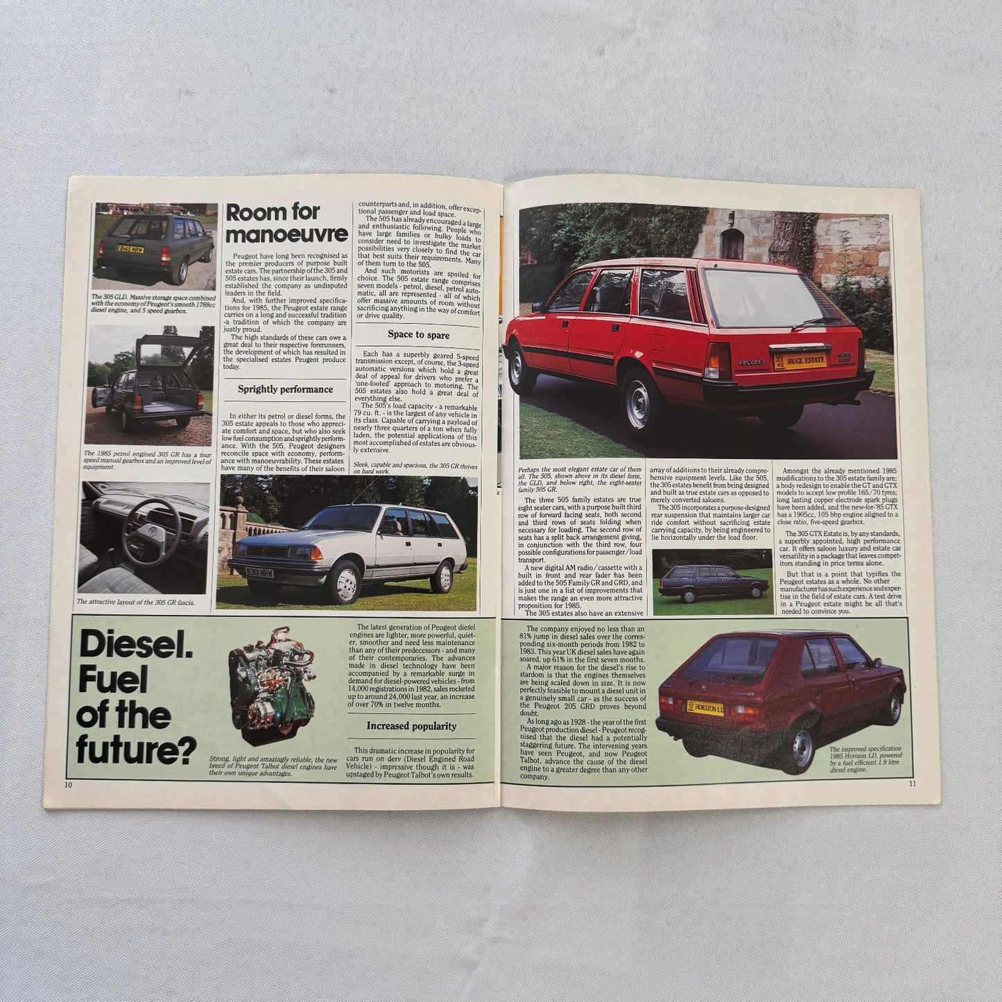 1985 Peugeot Talbot Car Sales Brochure Catalog 205 GTI 305 Rapier Minx Van