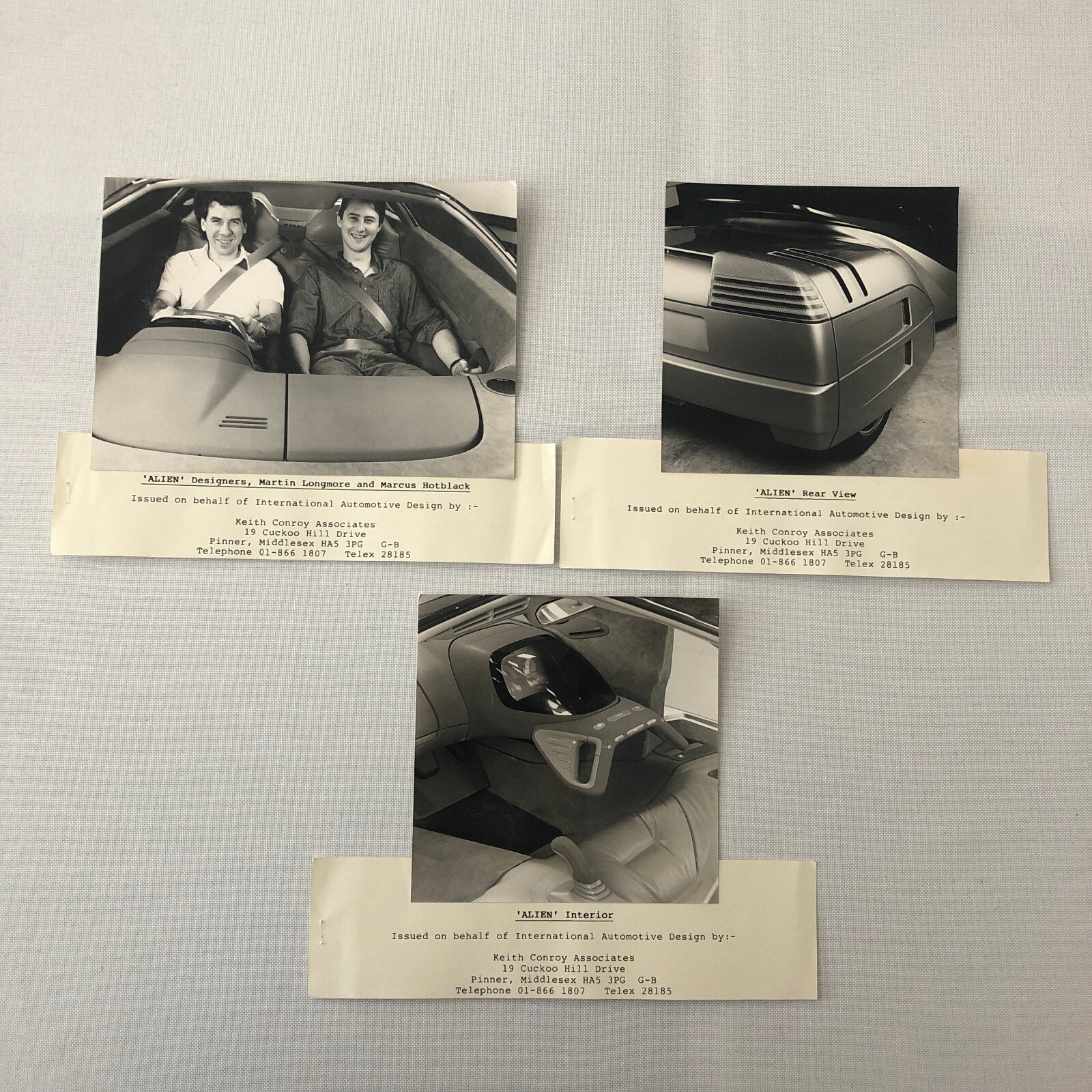 IAD Alien Concept Car Photo Photograph Lot of 3 International Automotive Design